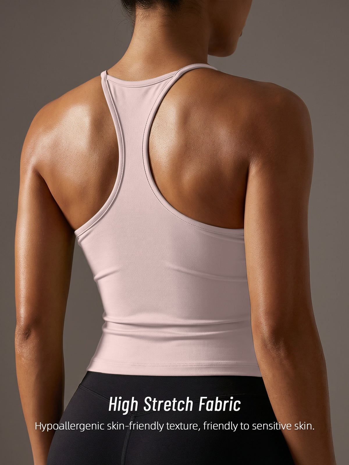 Halter Neck Stretch Tank Top - Hot Pink