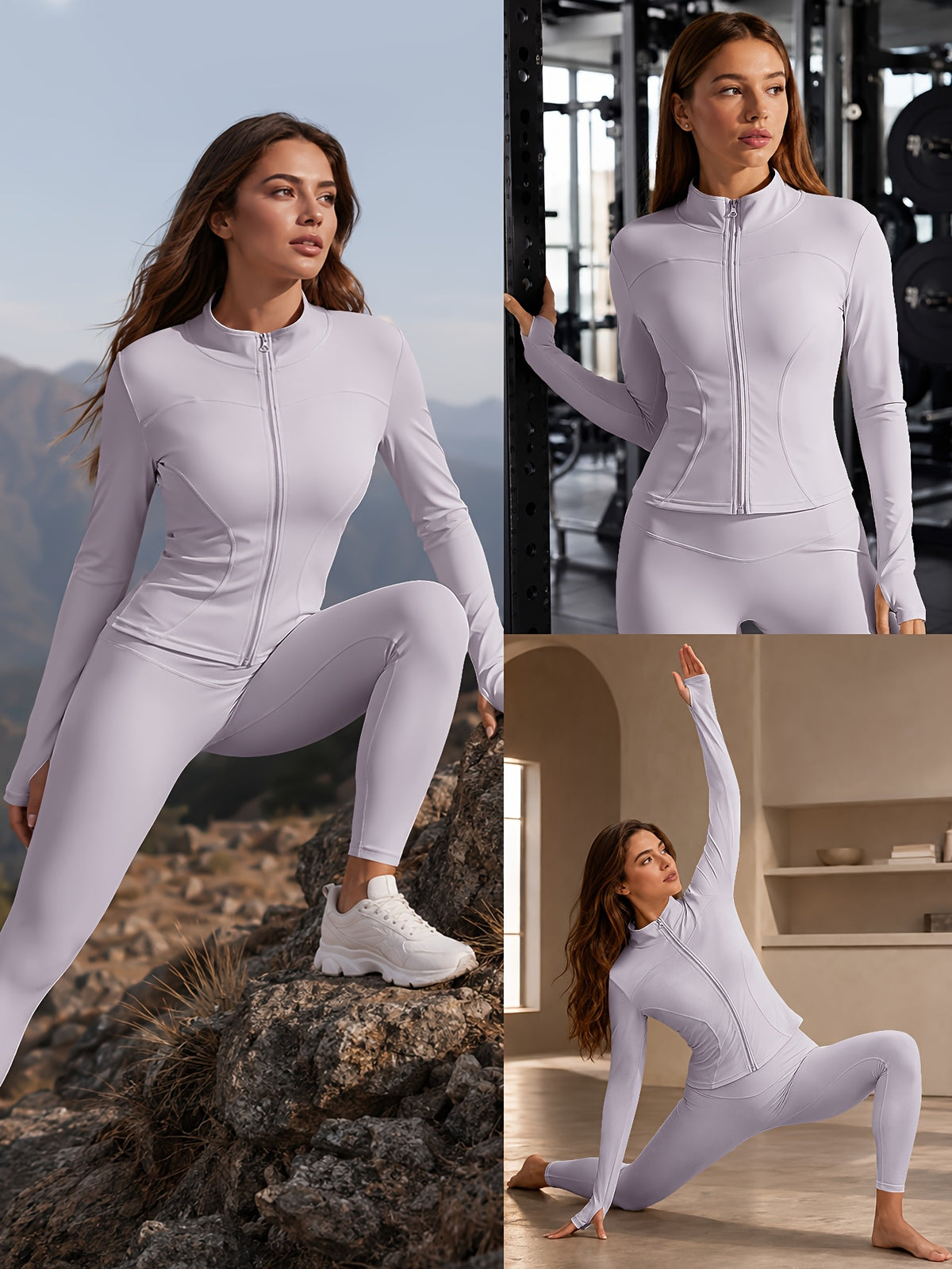 Quick Dry Long Sleeve Sports Jacket - Purple