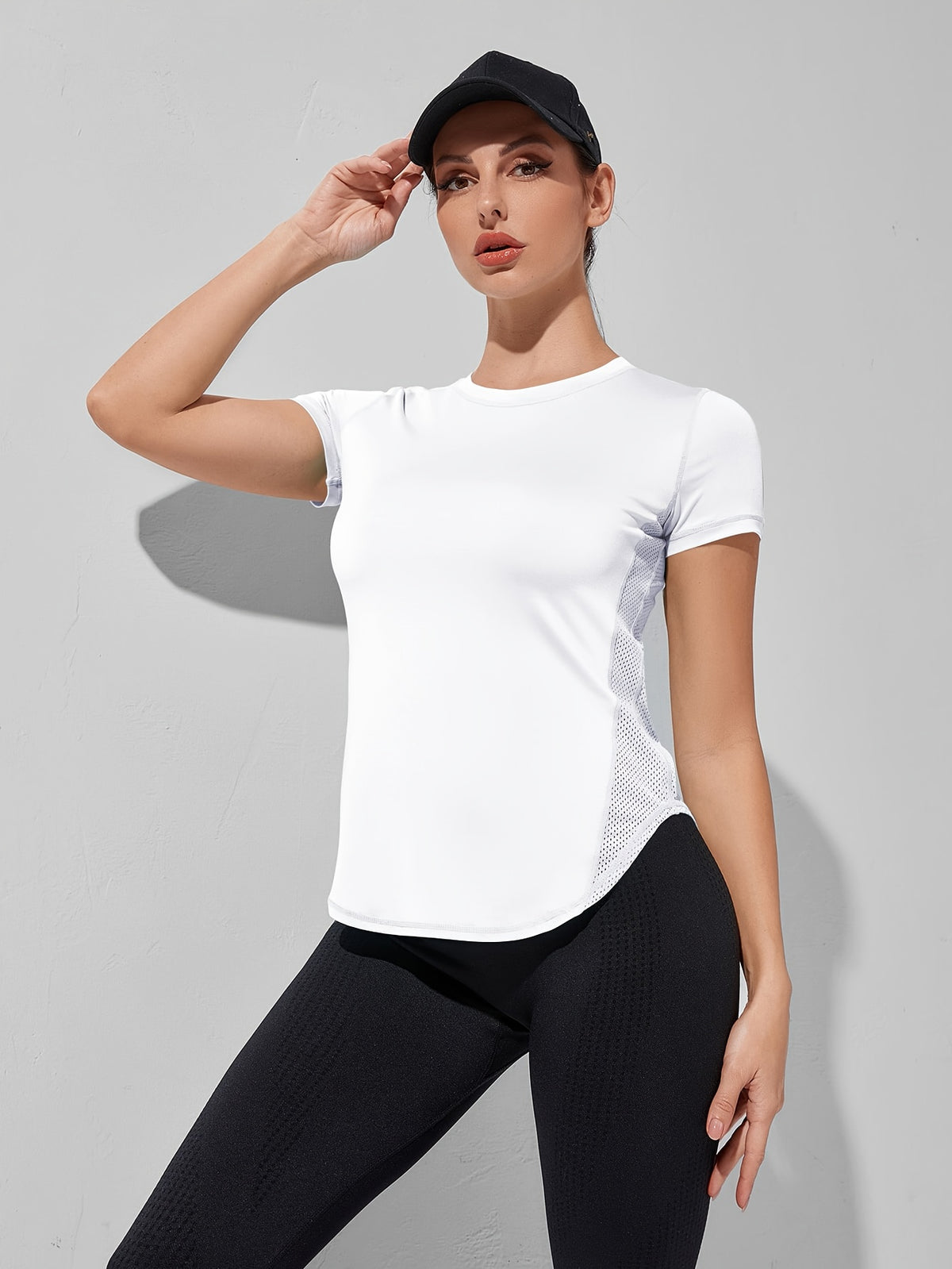 2 Pack Mesh Panel Sports Tees - Black & White