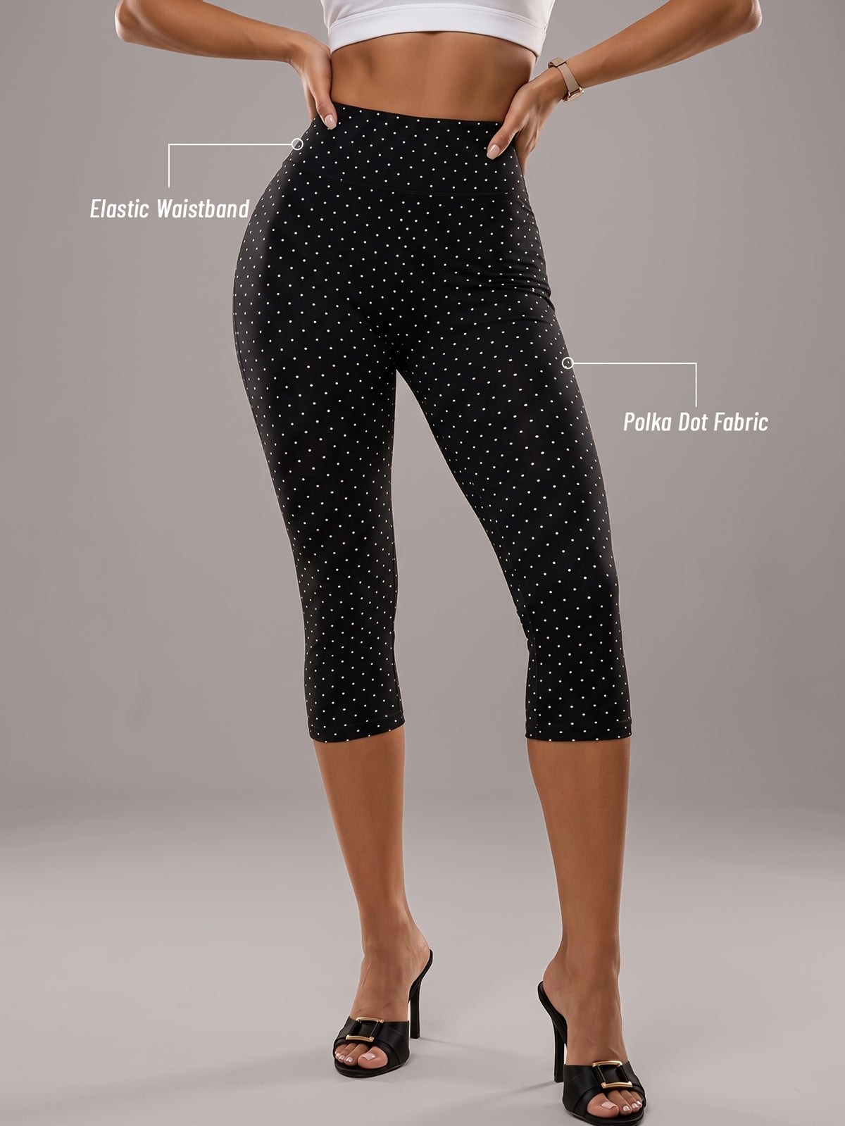 High Waist Lifting Capri Leggings - Black