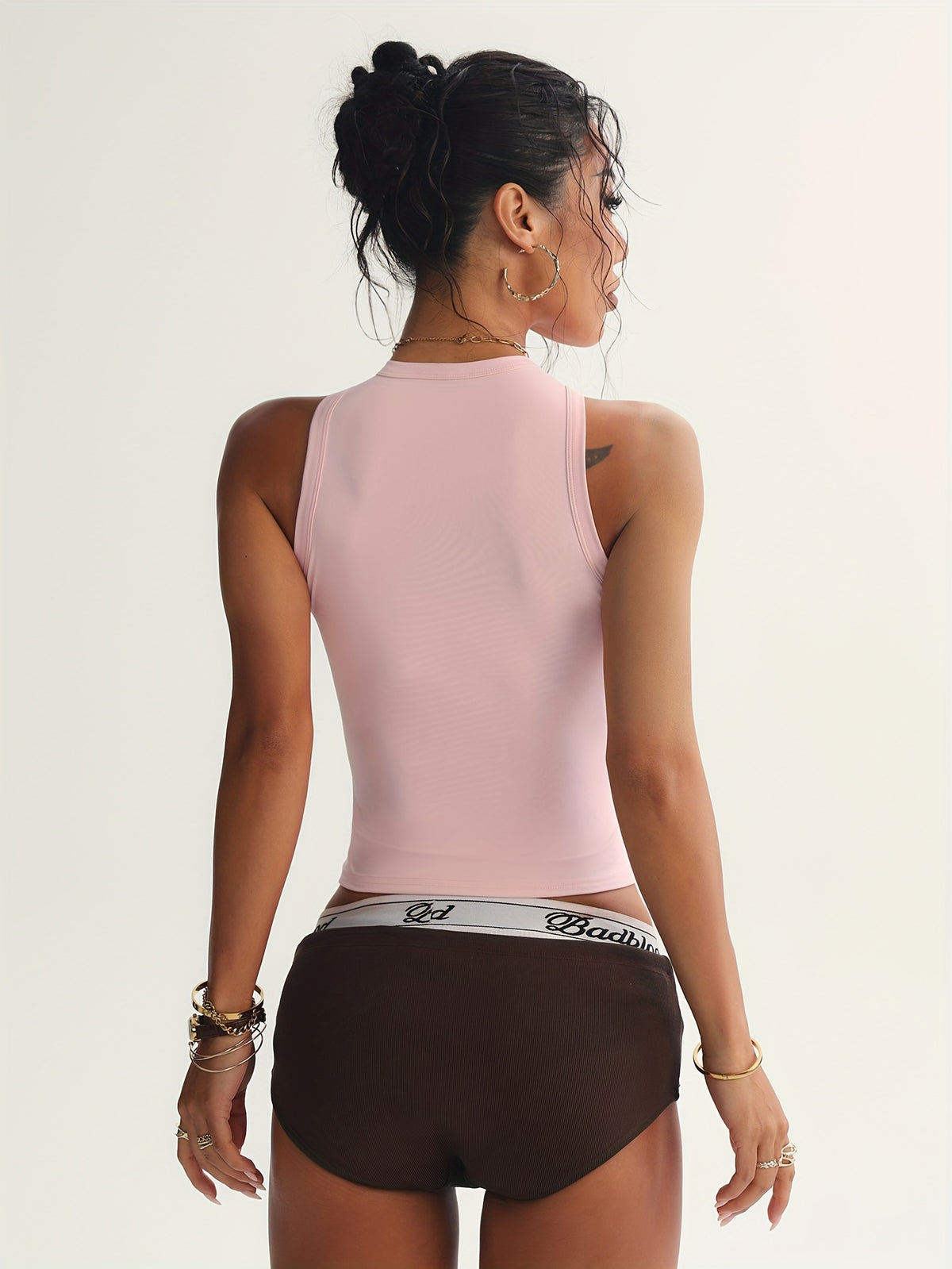 Sleeveless Zip Front Crop Top - Pink