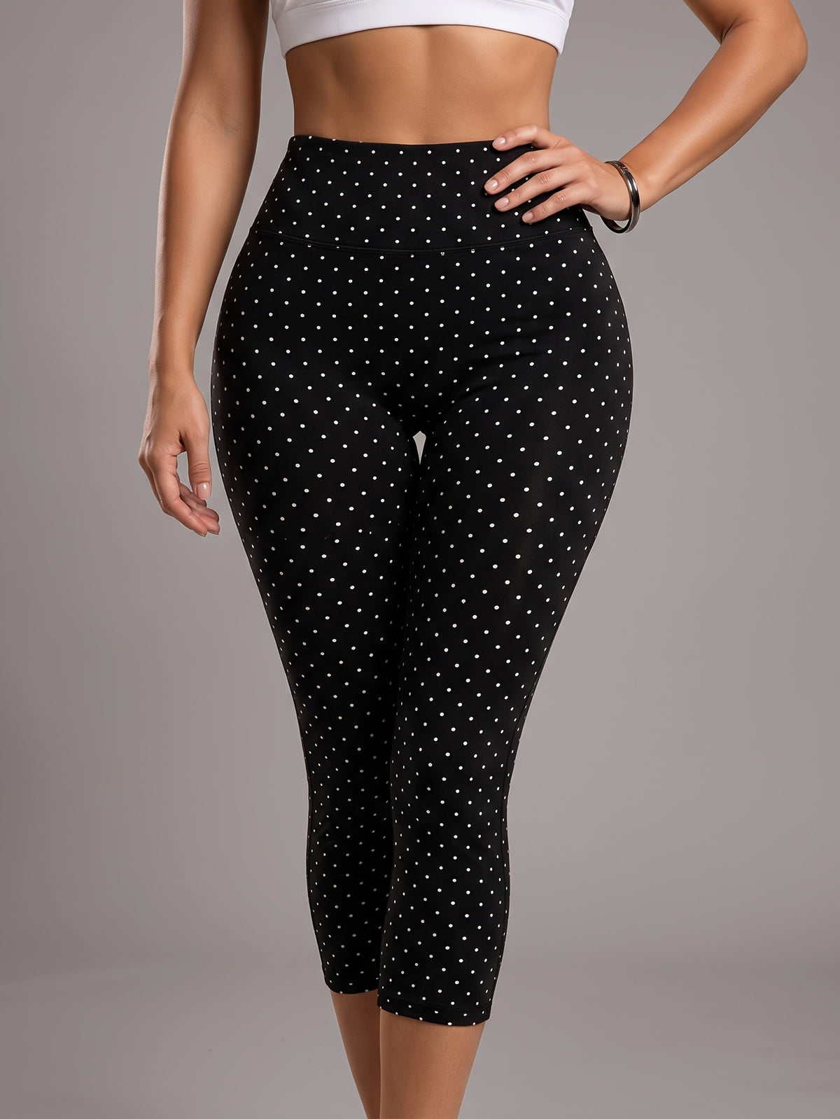 High Waist Lifting Capri Leggings - Black