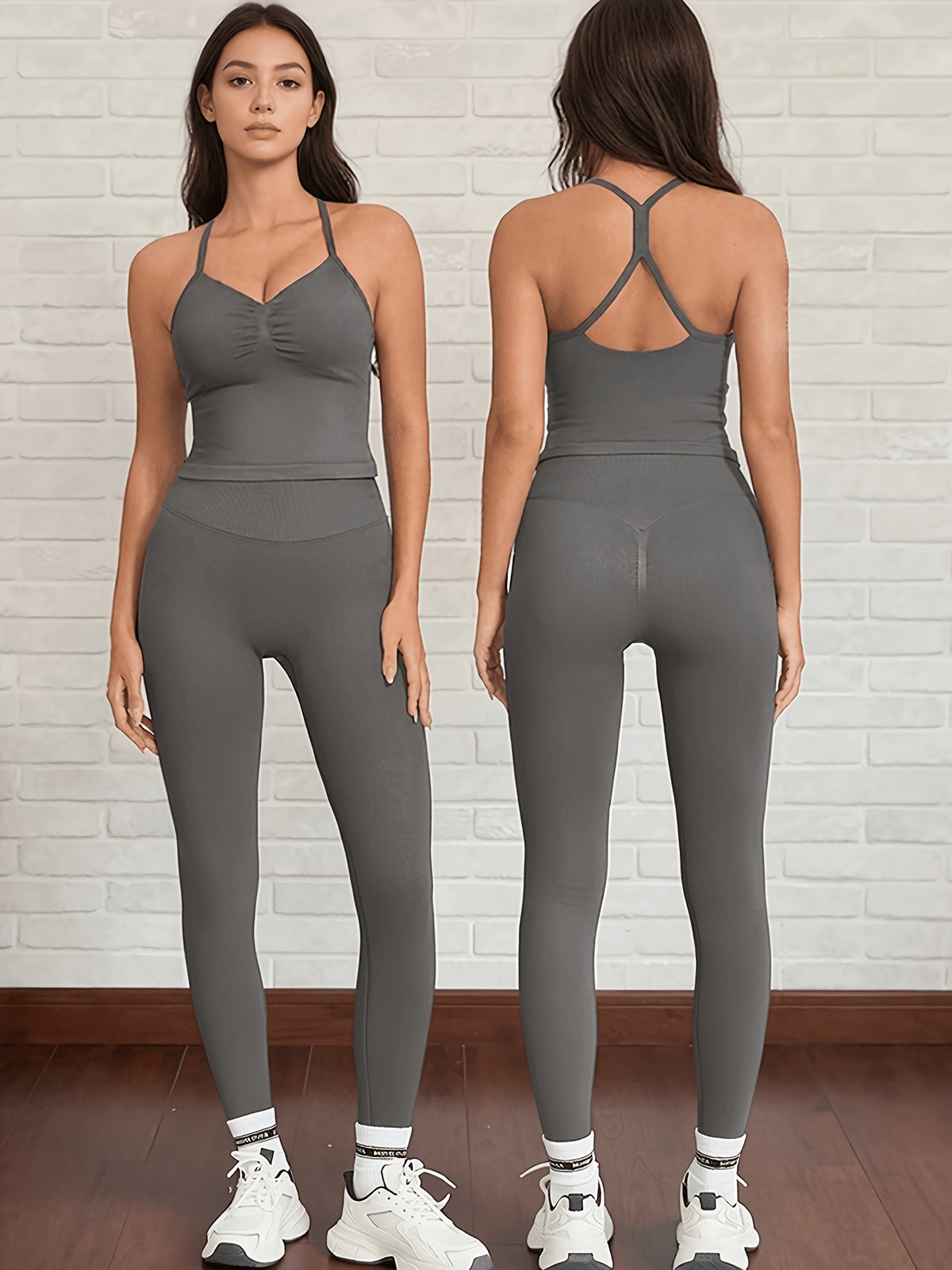Camisole Bra & Lifting Leggings Set - Grey