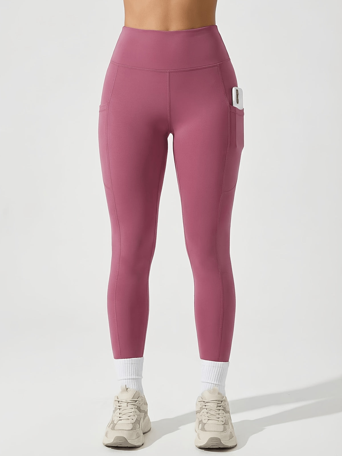 High Waist Pocket Leggings - Dusty Pink