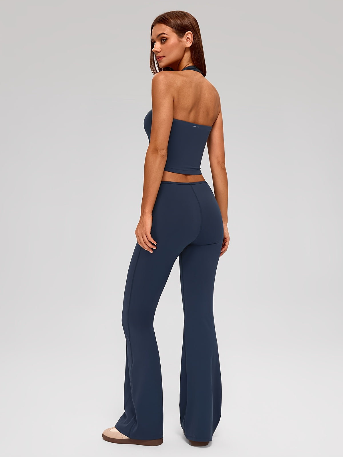 Halter Crop & Tie Waist Flare Set