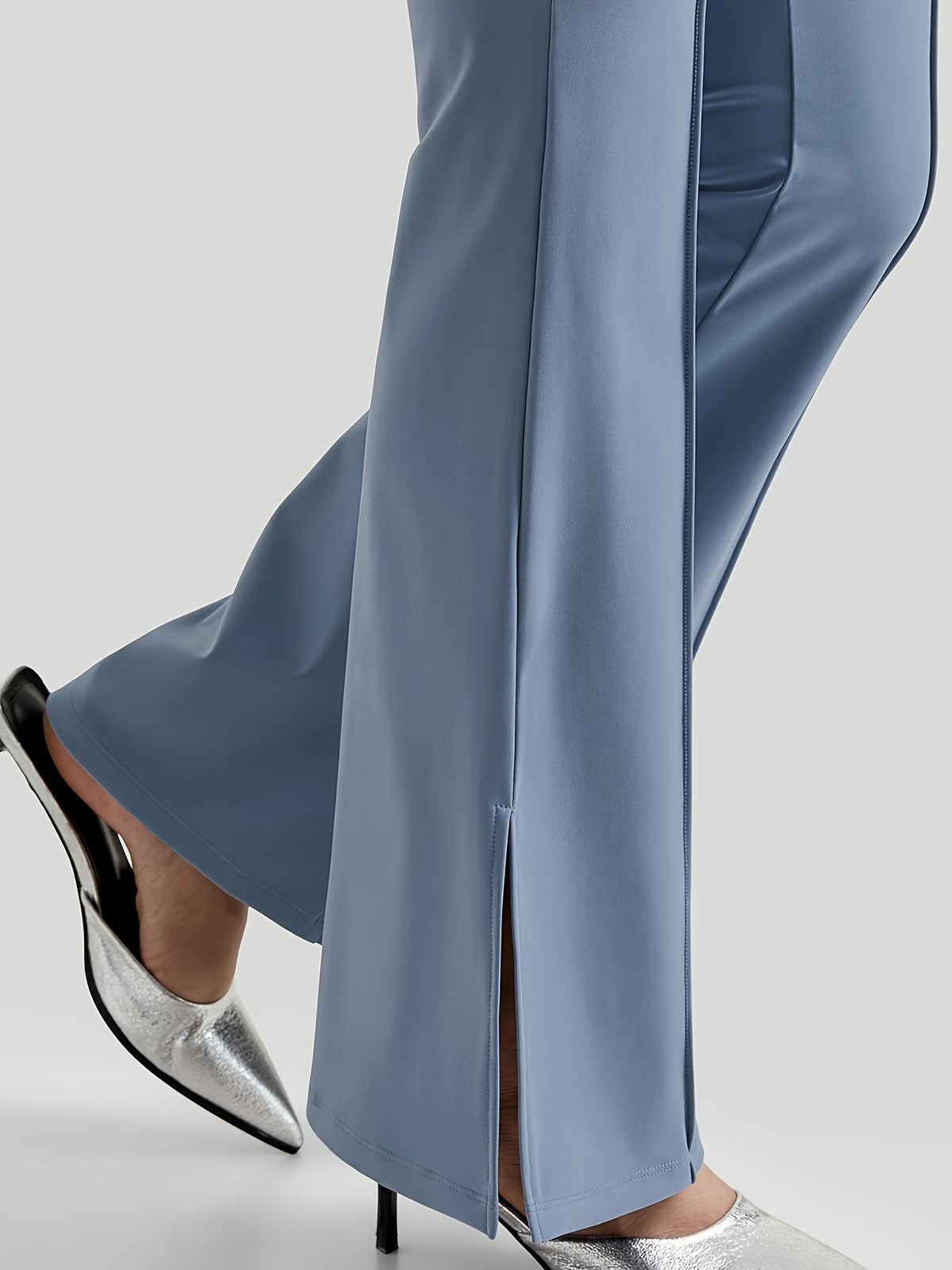 V-Waist Hip Lift Flare Pants - Sky Blue