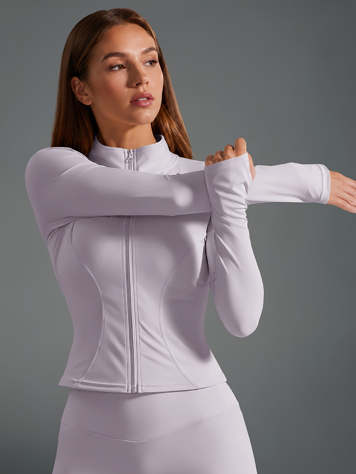 Quick Dry Long Sleeve Sports Jacket - Purple