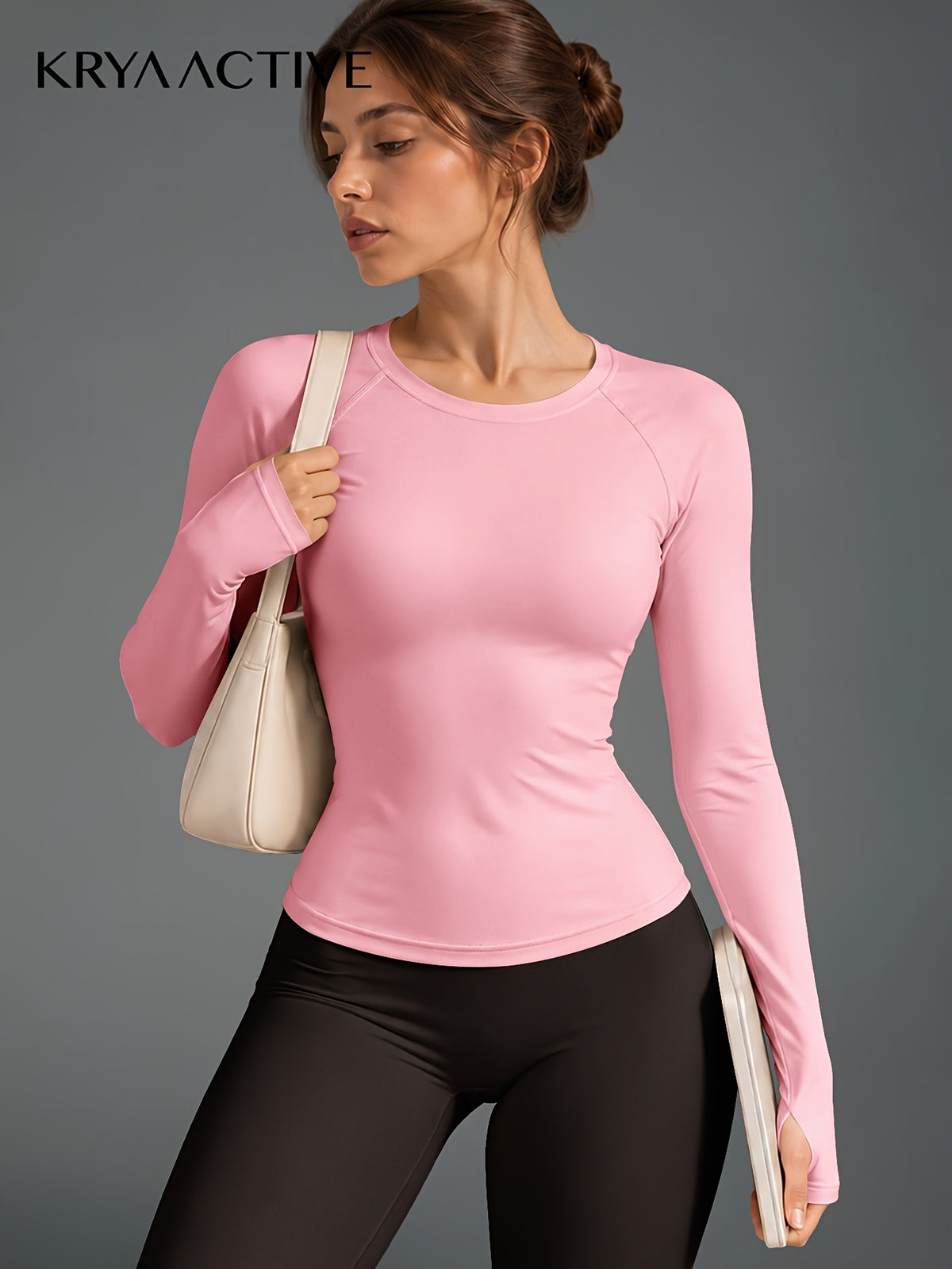 Raglan Thumbhole Base Layer Top - Pink