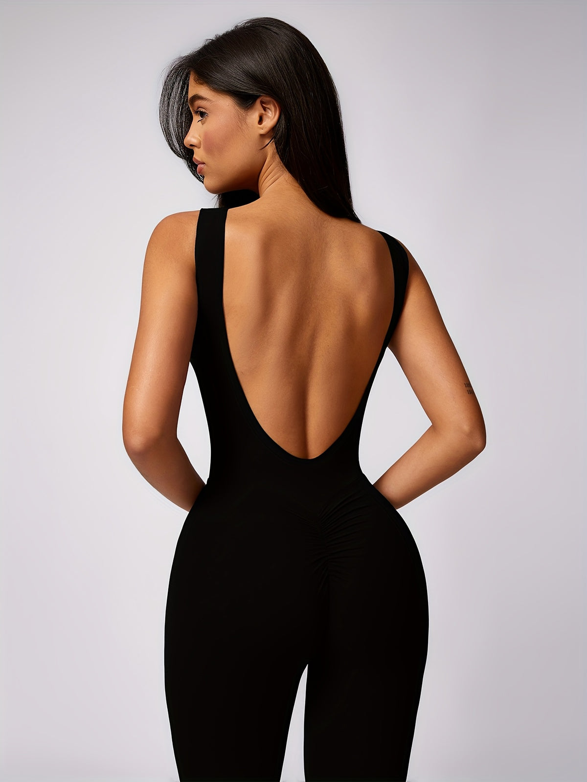 Sleeveless Yoga Bodysuit - Black