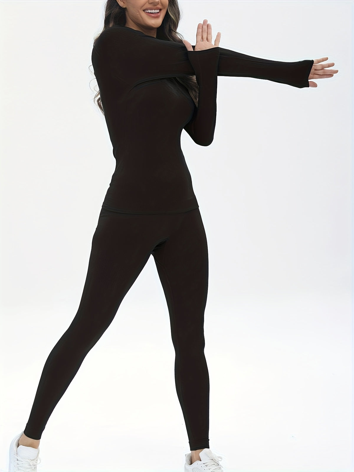 Winter Ski Thermal Base Layer Set - Black