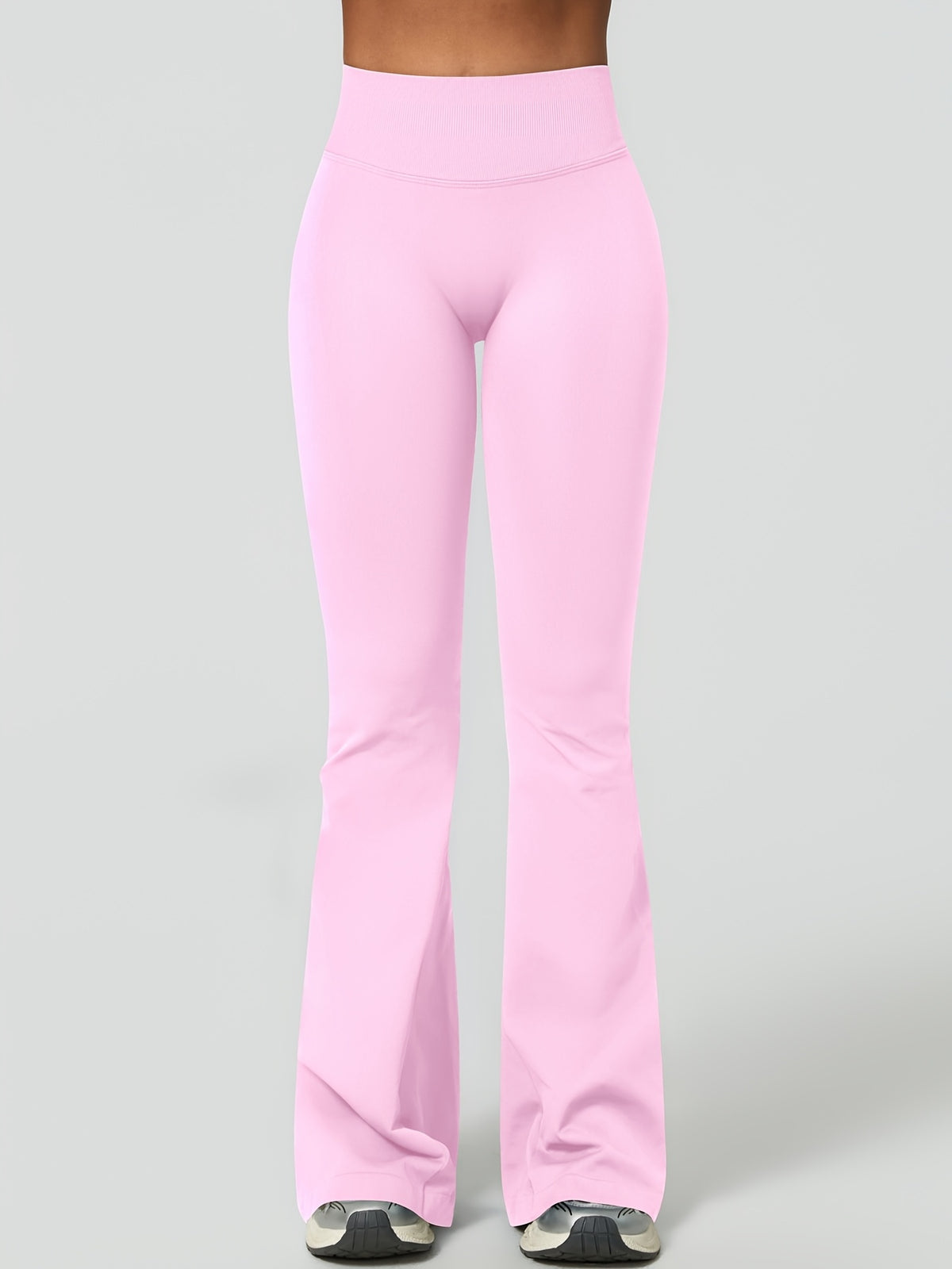 High Waist Lifting Flare Leggings - Pink