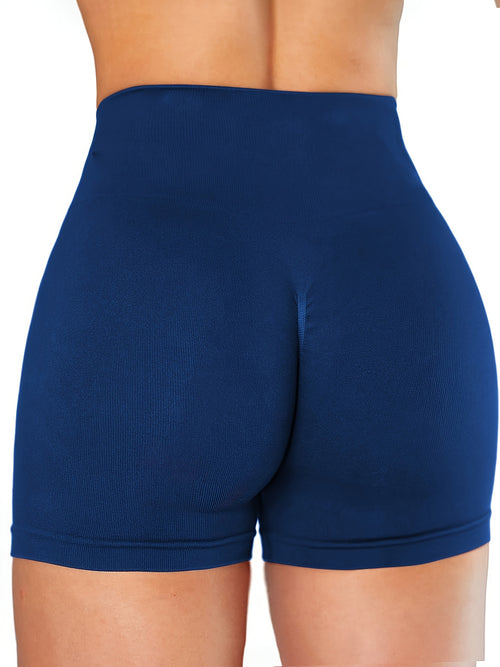 2 Pack Seamless Biker Shorts - Black+Purplish Blue