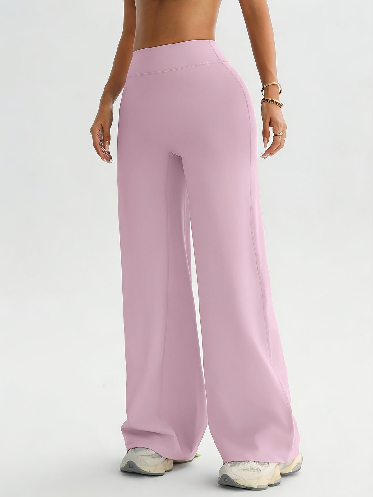 High Waist Flare Yoga Pants - Pink Red