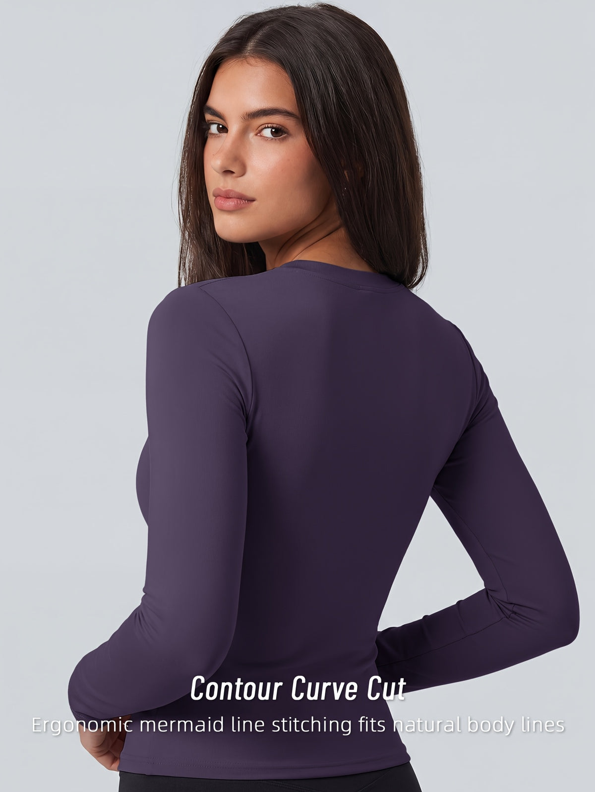 Full Length Compression Long Sleeve Top - Deep Purple