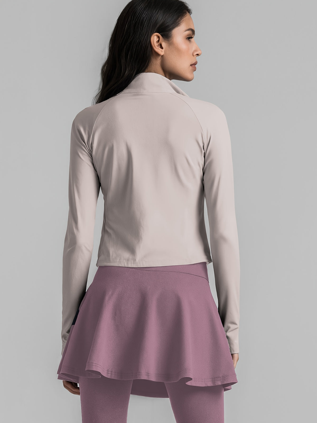 Colour Block Jacket & Skort 3 Piece Set - Light Purple & Purple