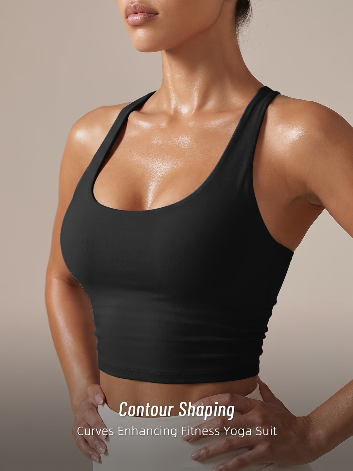Cross Strap Padded Nylon Tank - Black