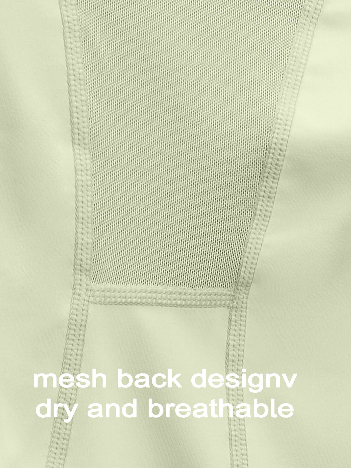 Mesh Back Panel Long Sleeve Top - Light Green