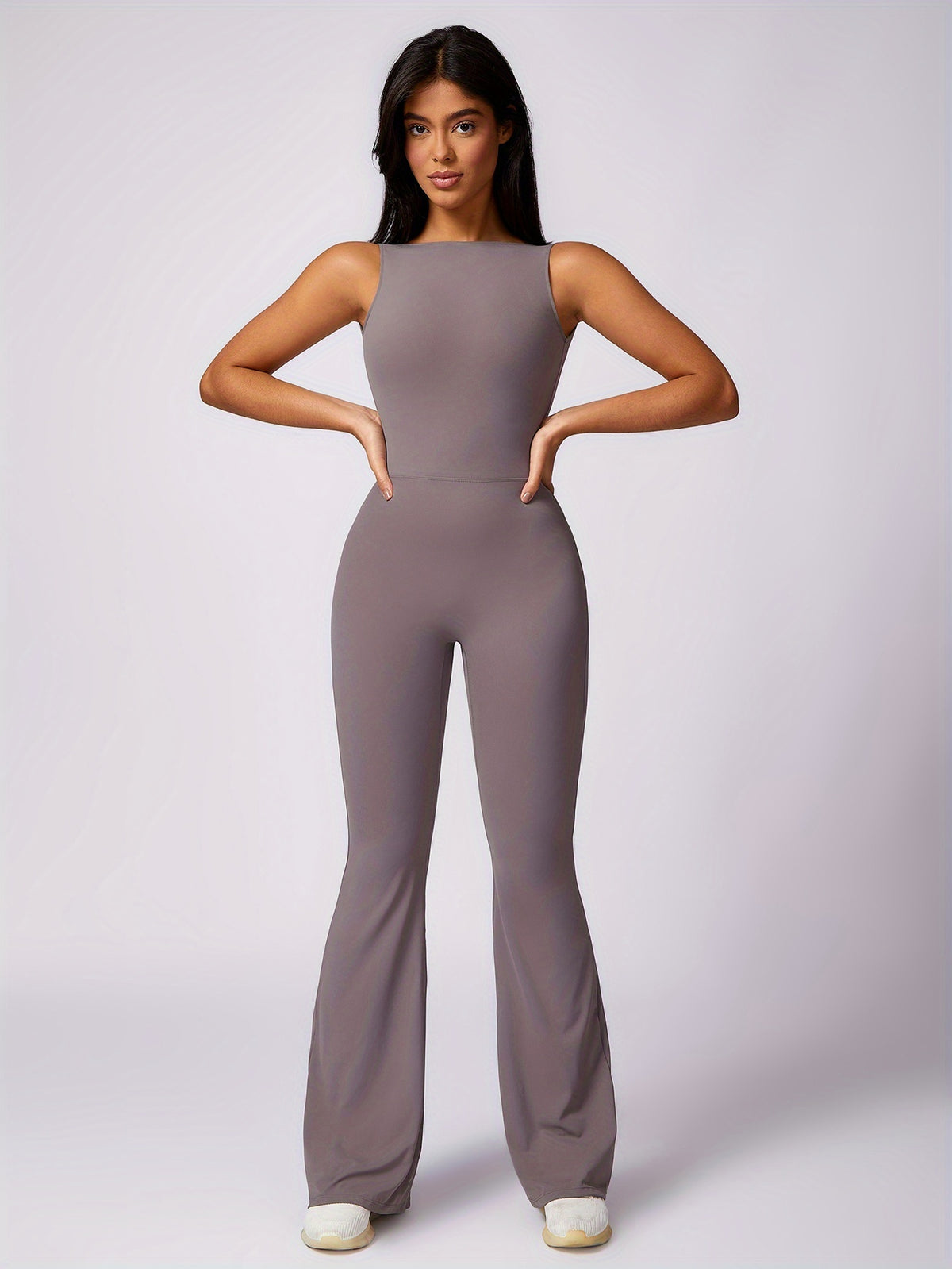 Sleeveless Yoga Bodysuit - Space Grey