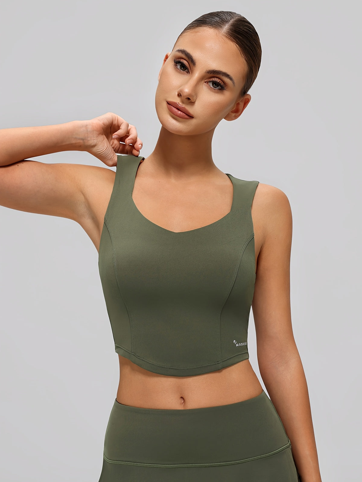 Cropped Yoga Cami - Olive