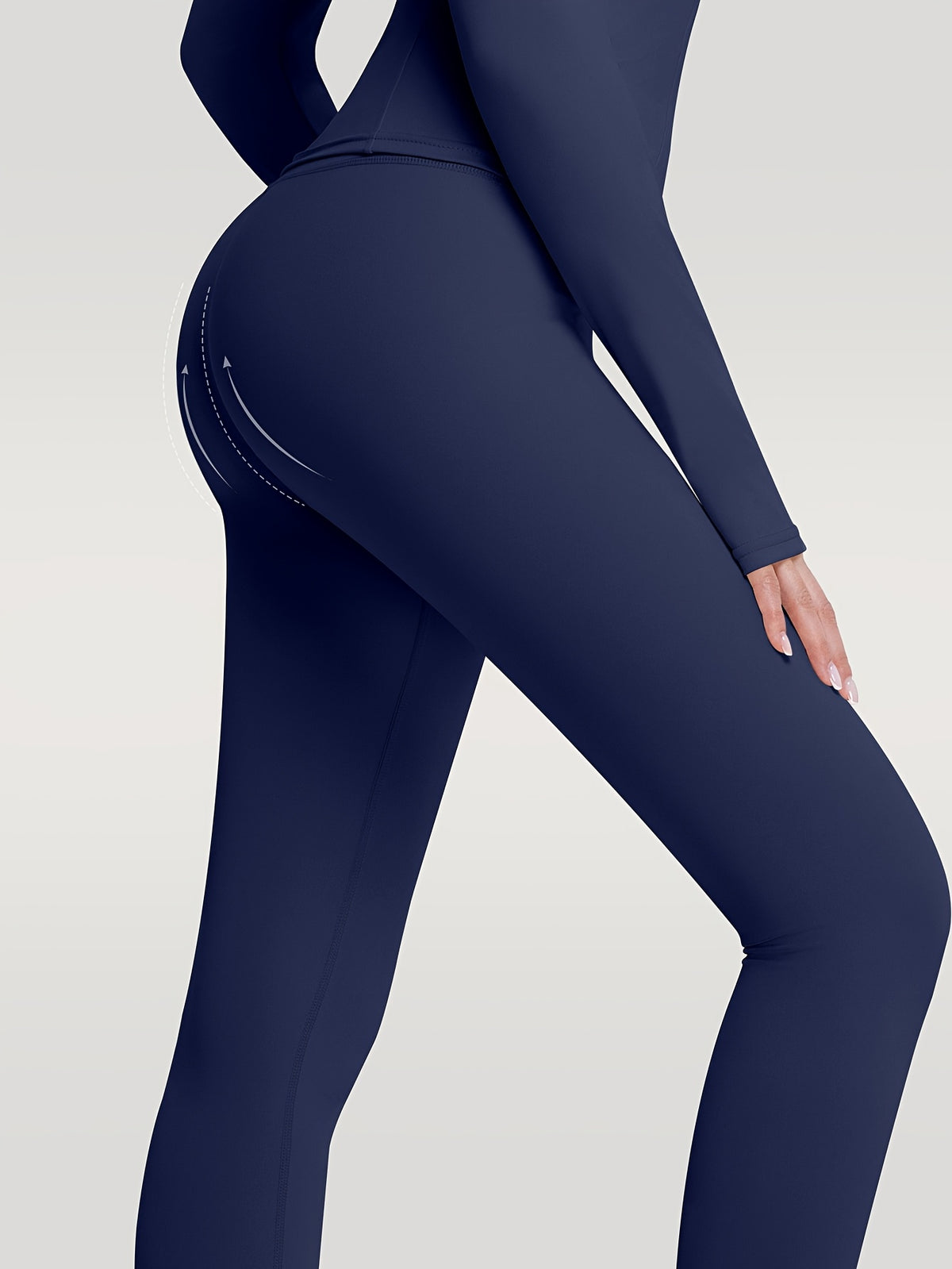 Figure Hugging Jacket & Pants Set - Blue