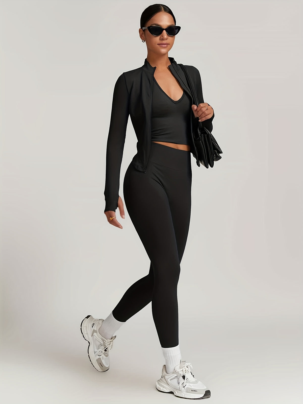 Seamless Top & Pants Set - Black