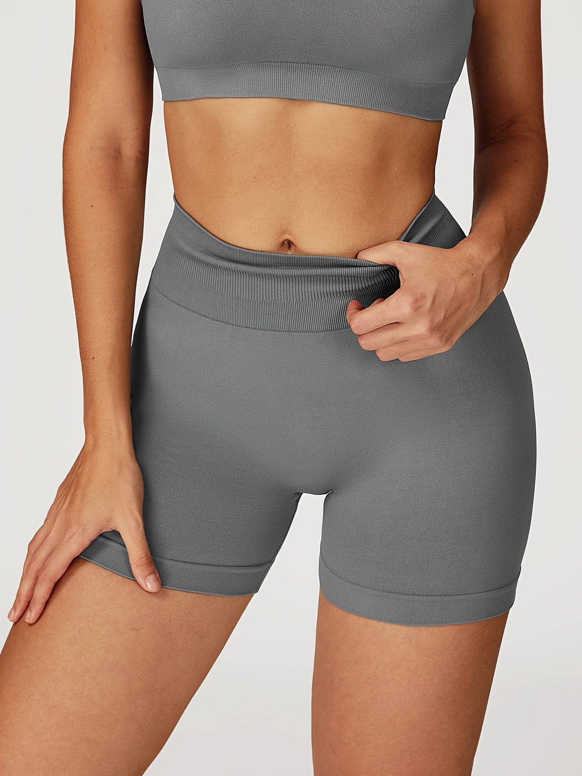 Cropped Cami & Shorts Set - Lead Grey