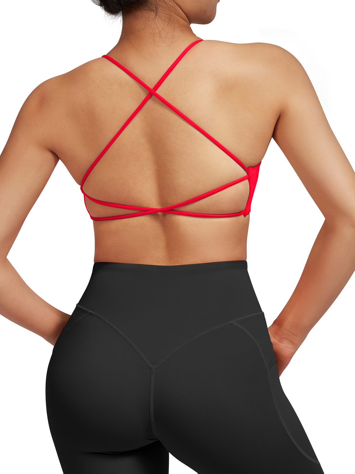 Short Cross Back High Impact Sports Bra - Red