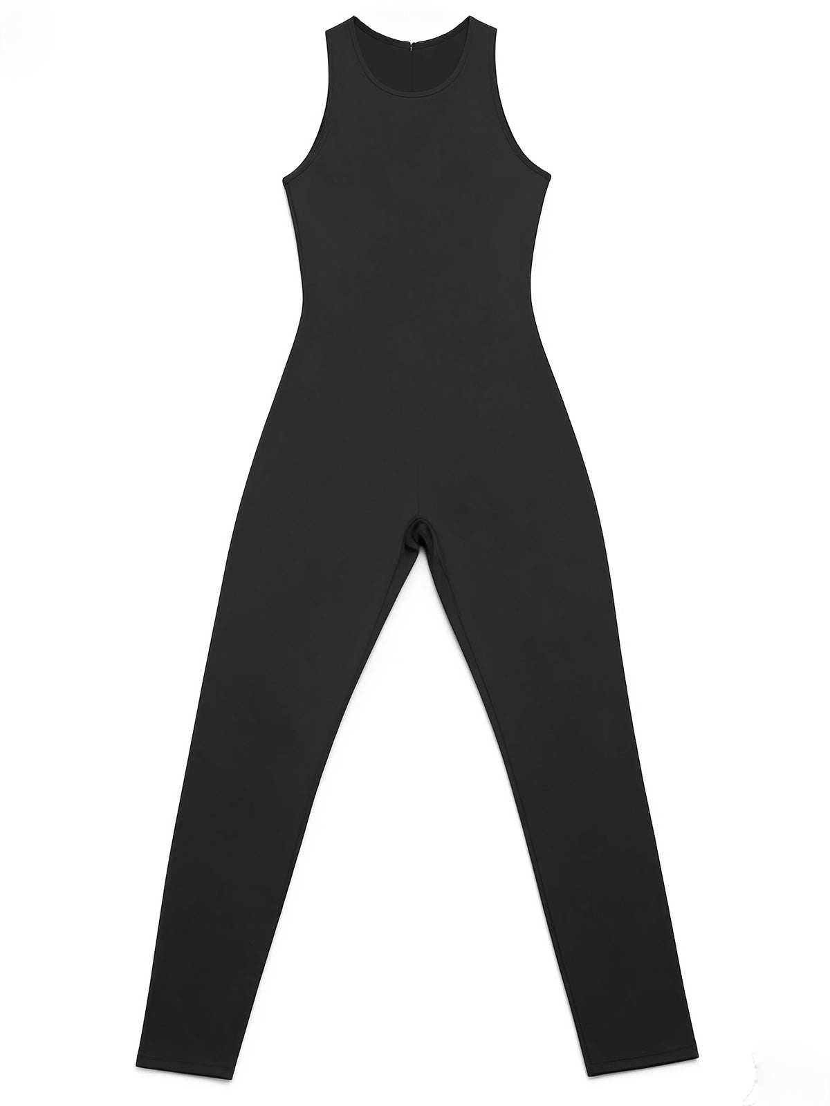 Sleeveless Back Zip Jumpsuit - Black