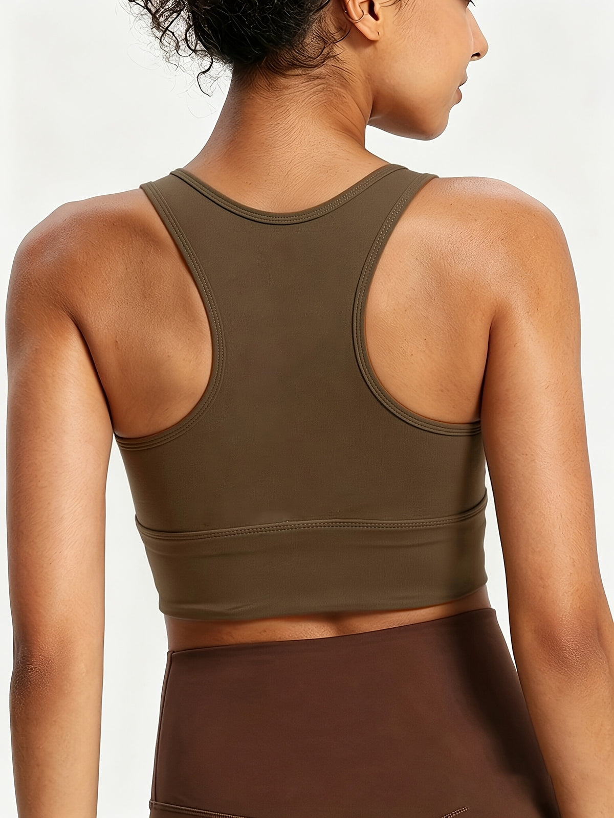 2 Pack High Support Tank Sports Bras - Black & Khaki