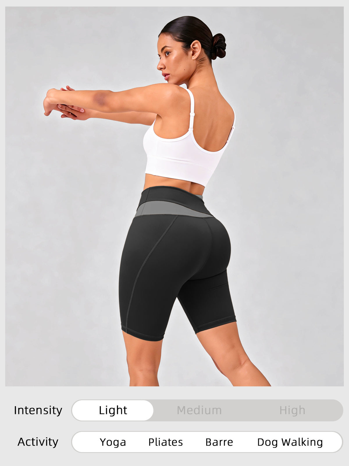 Tummy Control Lifting Gym Shorts - Black