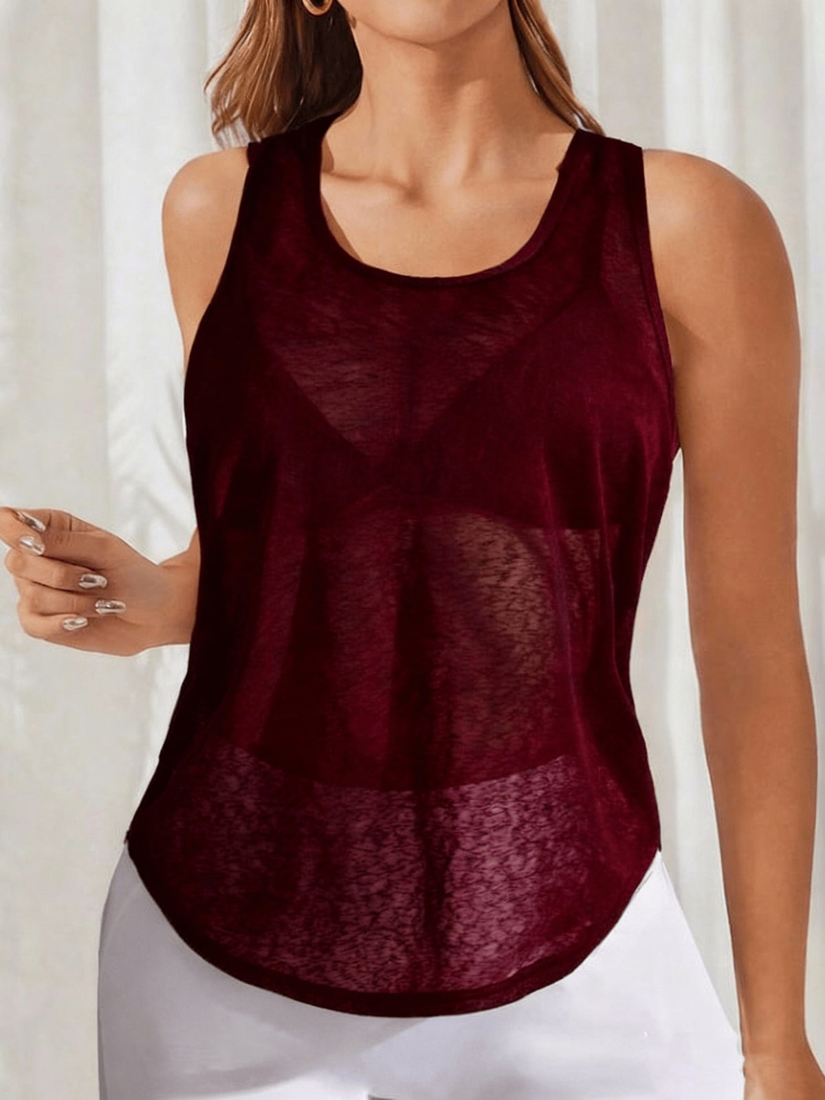 Mesh Racerback Training Tank - Burgundy