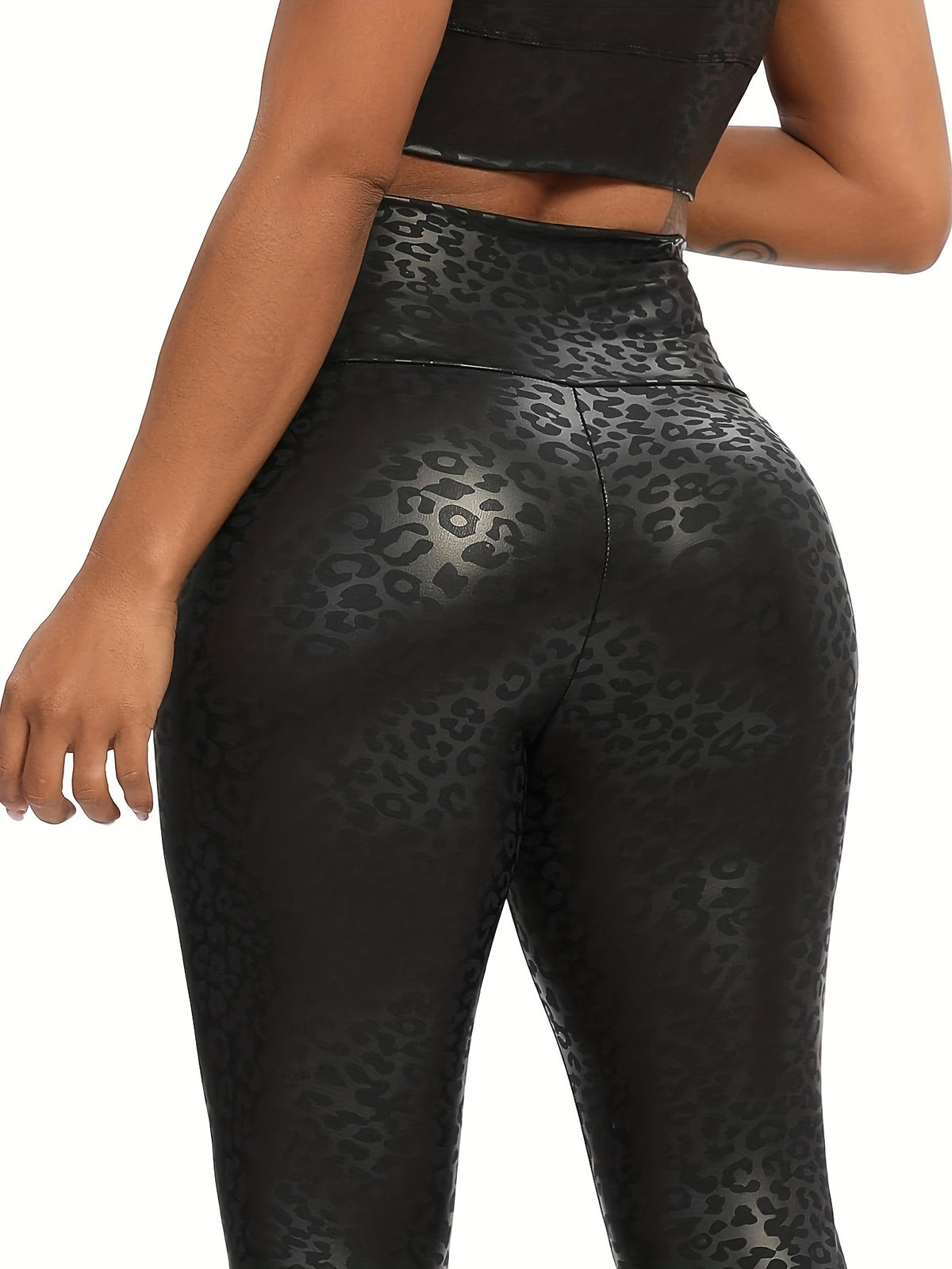Glossy Leopard 7/8 Leggings - Leopard