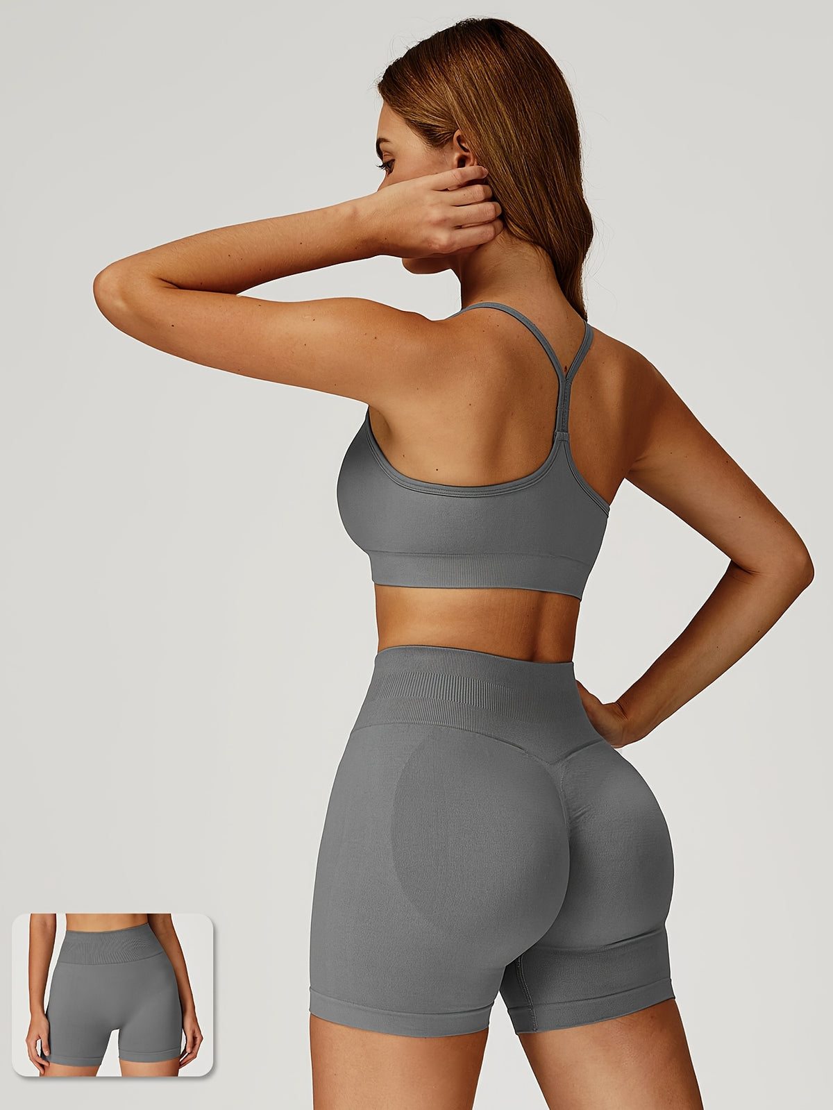 Cropped Cami & Shorts Set - Lead Grey