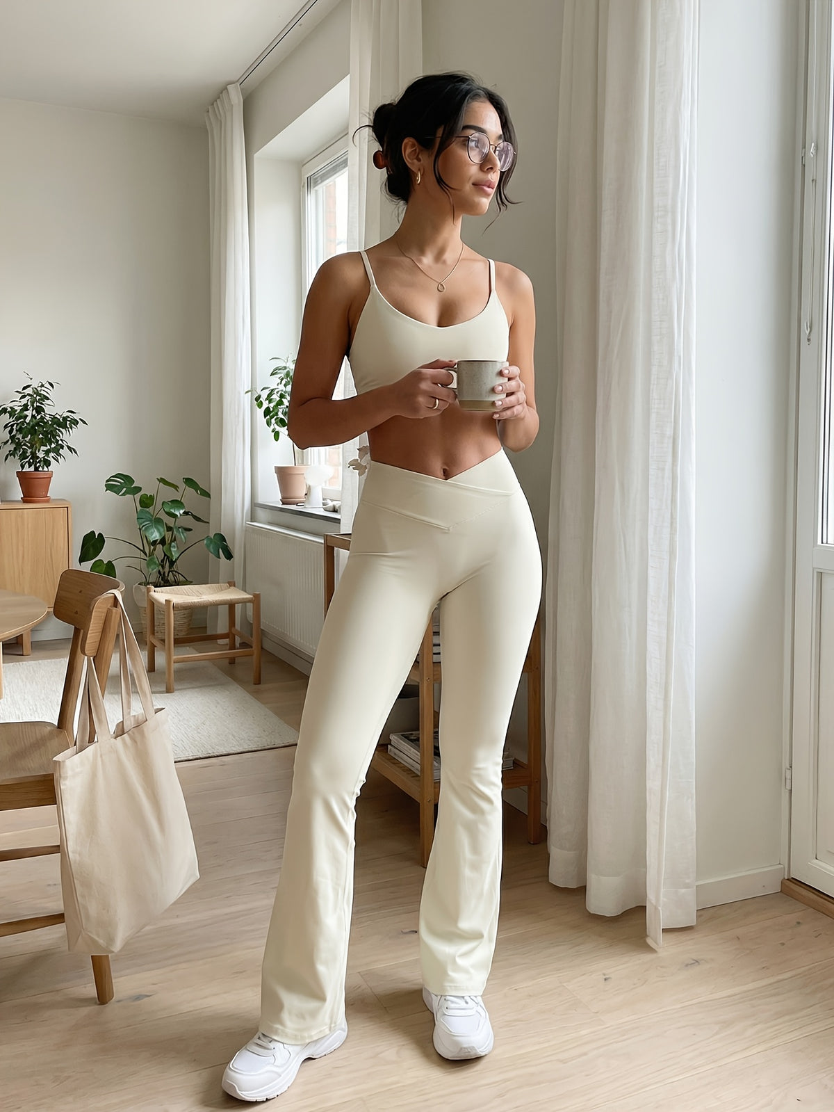 Cropped Cami & Pants Set - Milky