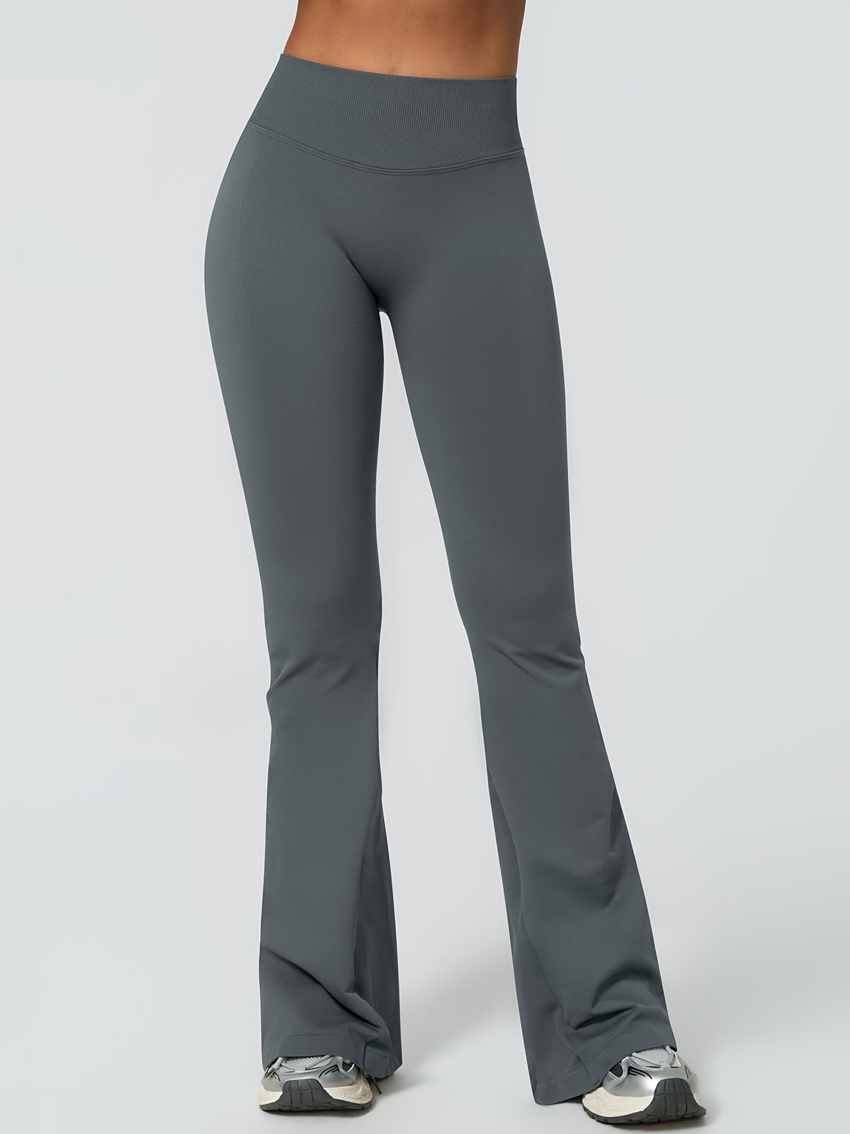 High Waist Lifting Flare Leggings - Dark Grey