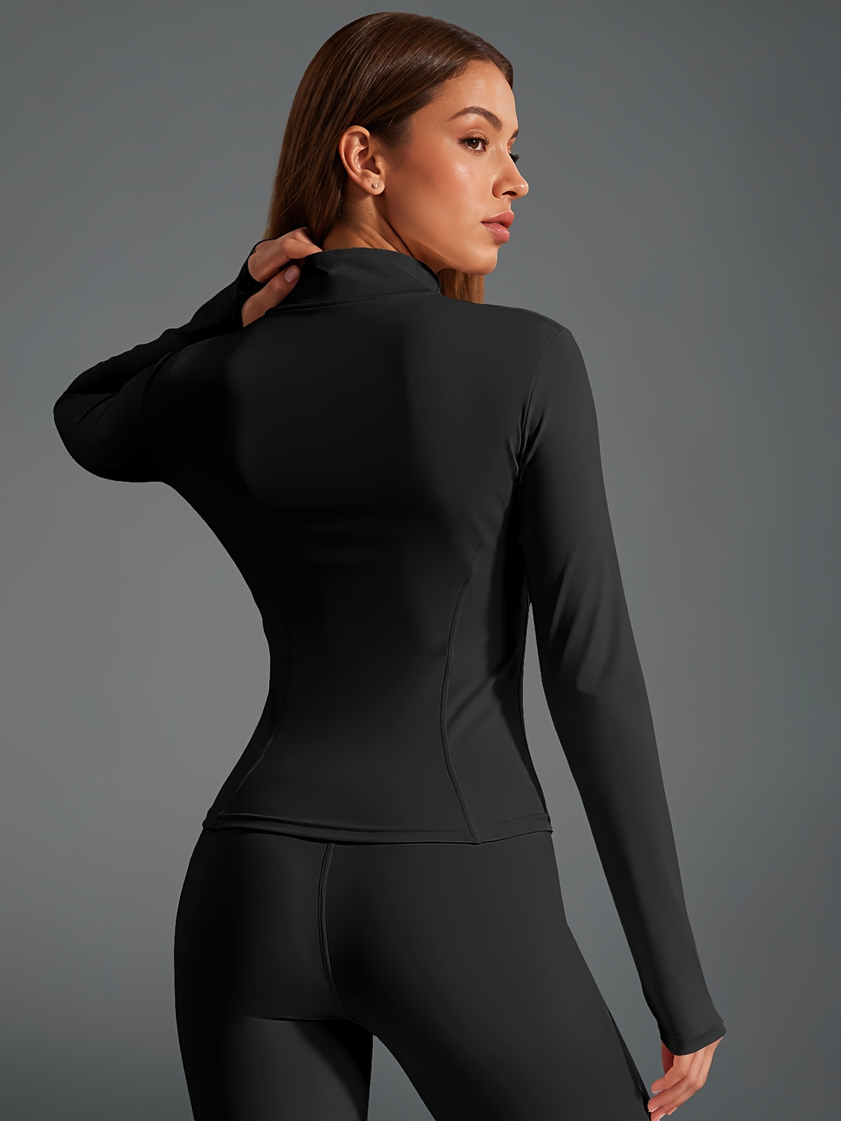 Quick Dry Long Sleeve Sports Jacket - Black