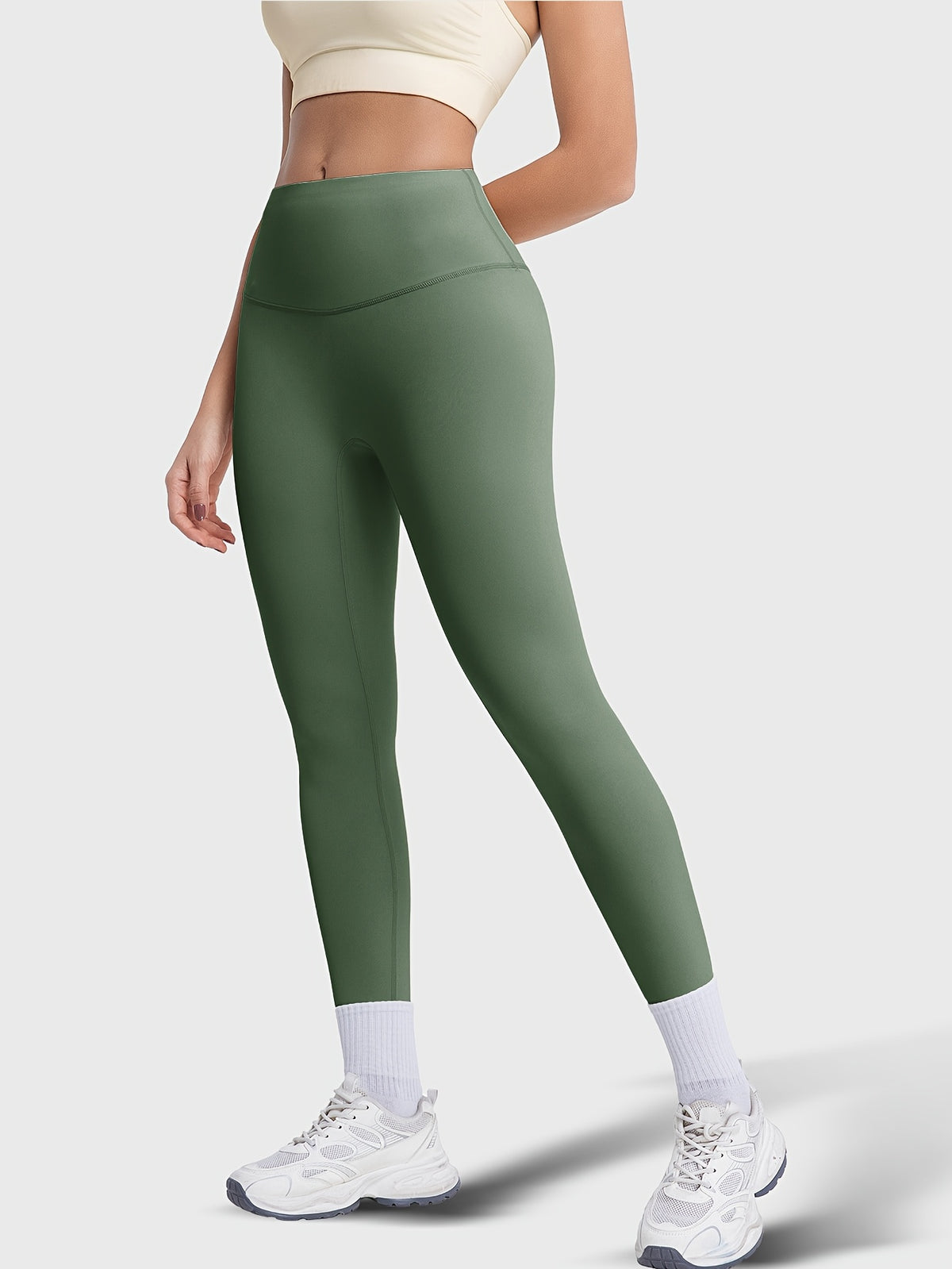 Crew Neck Tee & Leggings Set - Sage Green