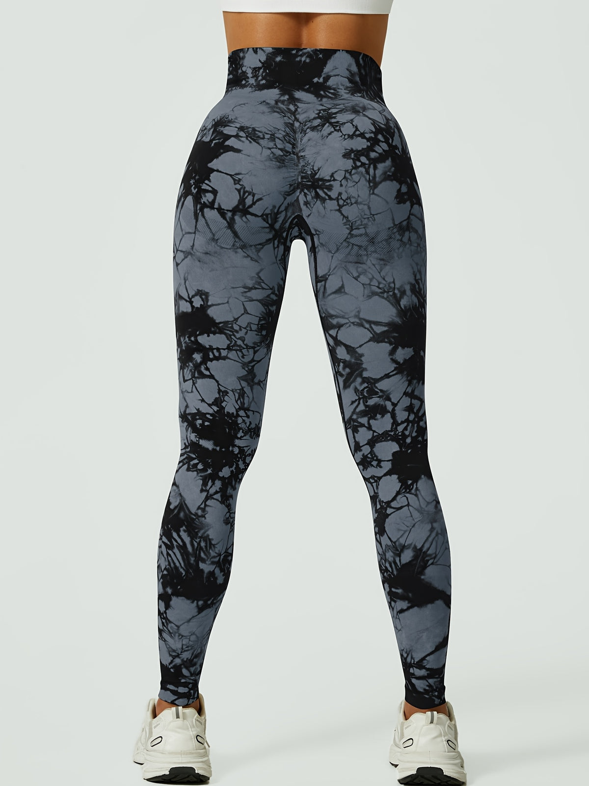 Tie Dye Seamless Leggings - Grey Tie Dye