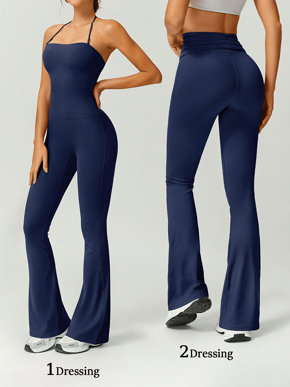 Strapless Flare Jumpsuit - Navy