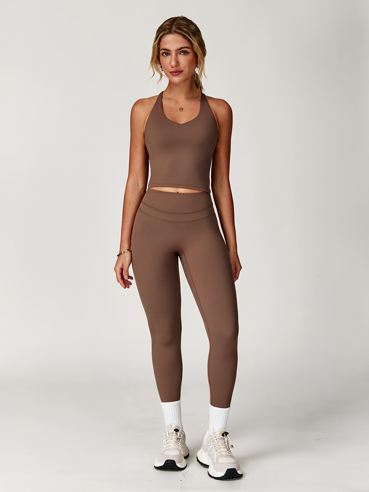 Strappy Tank & Pants Set - Coffee