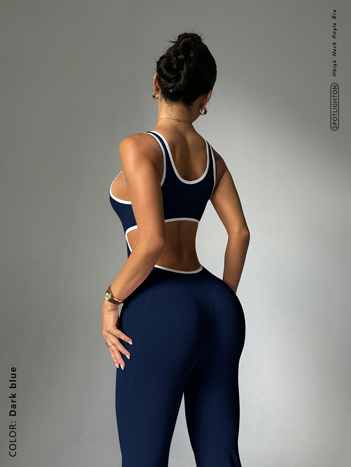 Cut Out Waist Flare Jumpsuit - Navy