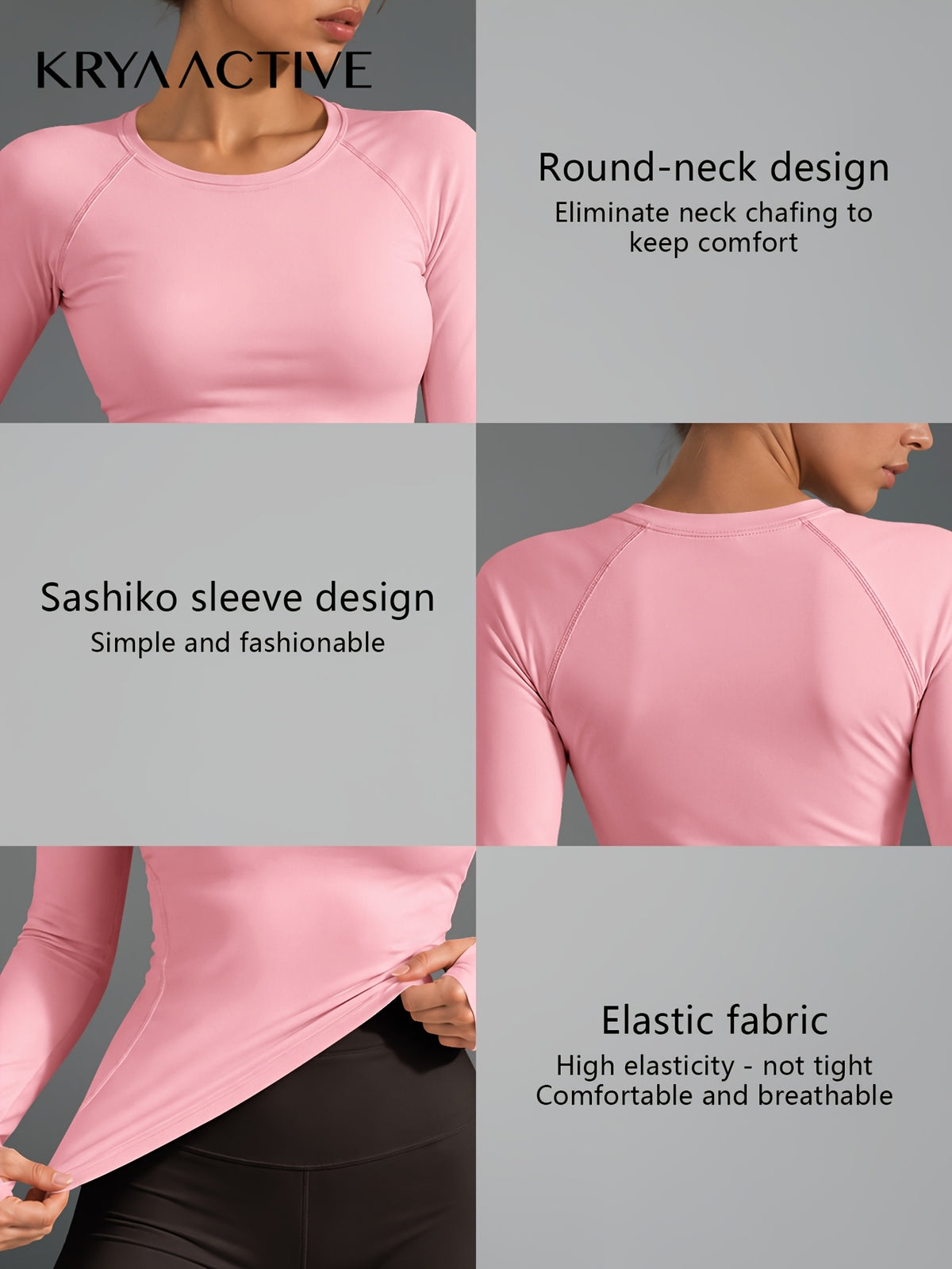 Raglan Thumbhole Base Layer Top - Pink