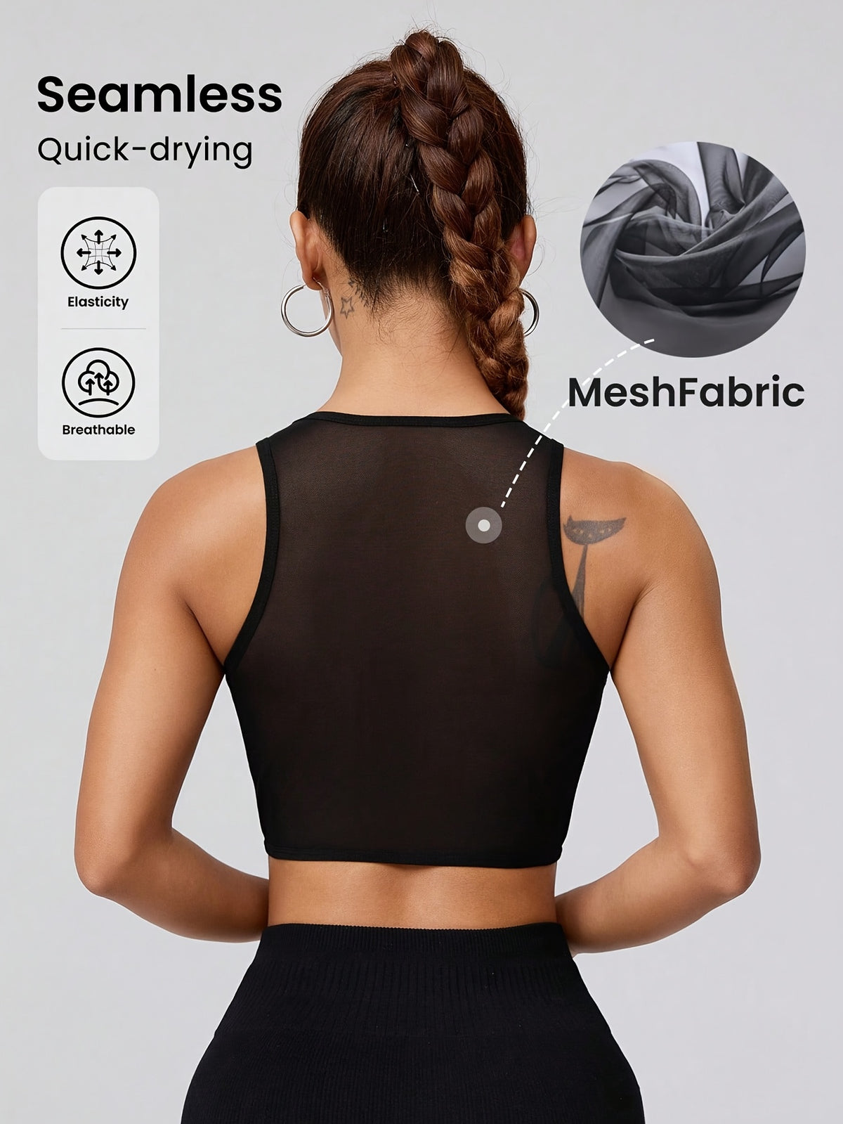 Casual Outdoor Sports Tank Top - Black