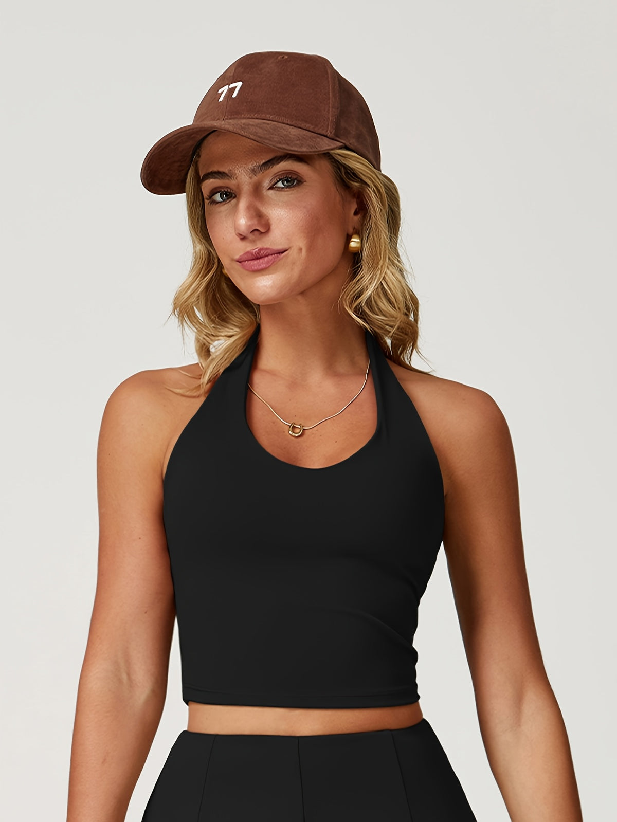 Halter Neck Sports Vest - Black