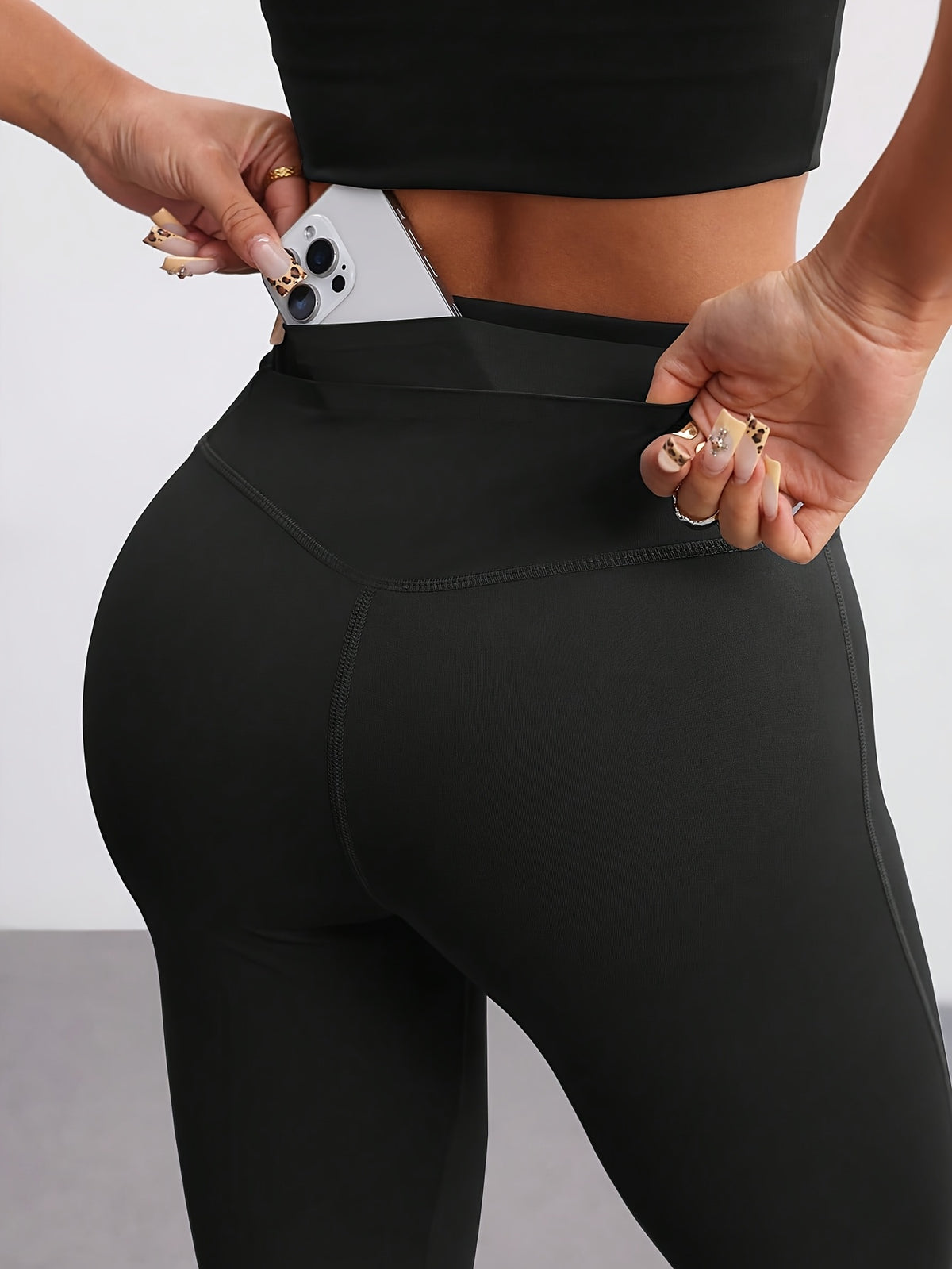 Multi Pocket Lifting Slim Fit Pants - Black