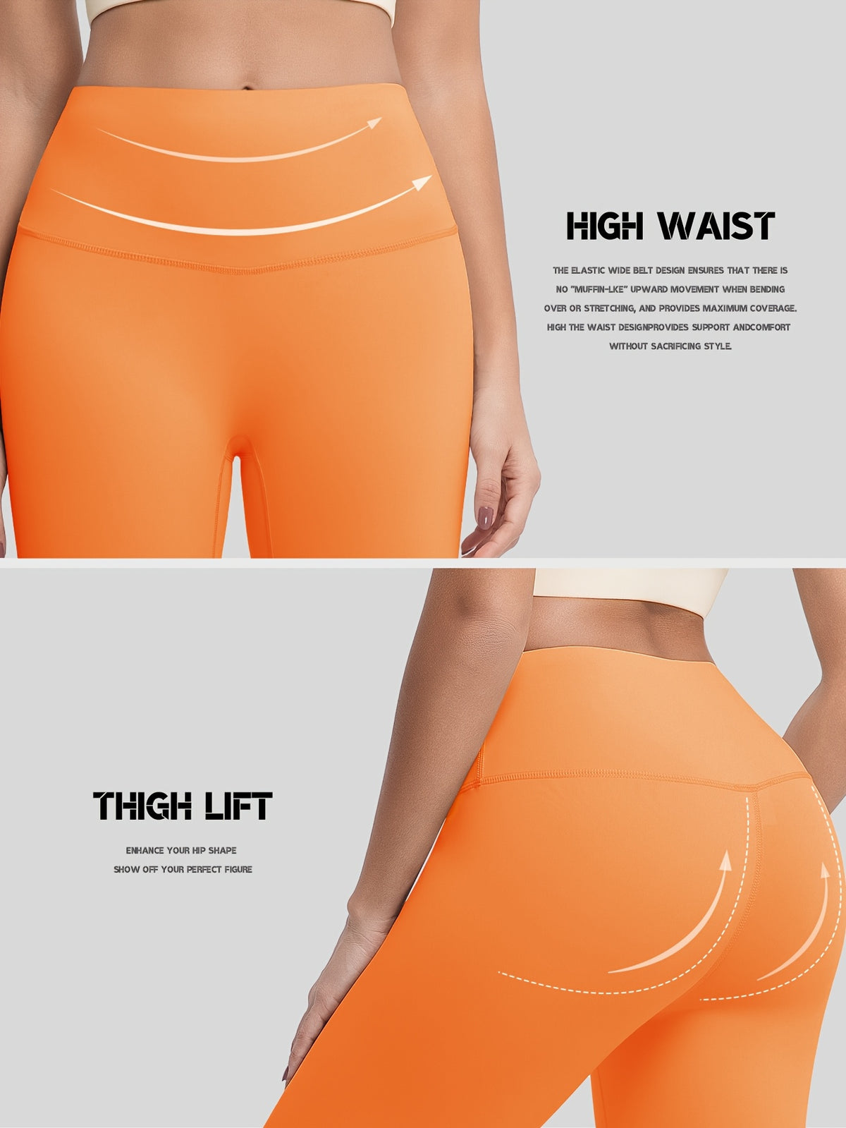 Crew Neck Tee & Leggings Set - Orange