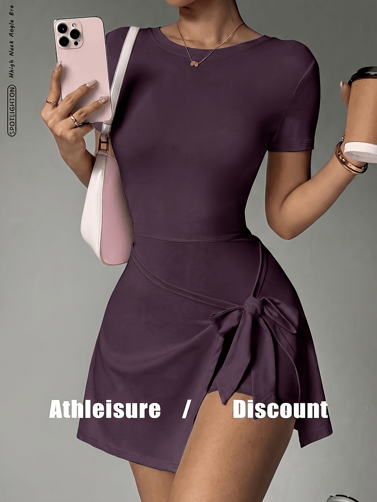 Wrap Tie Tennis Dress - Plum