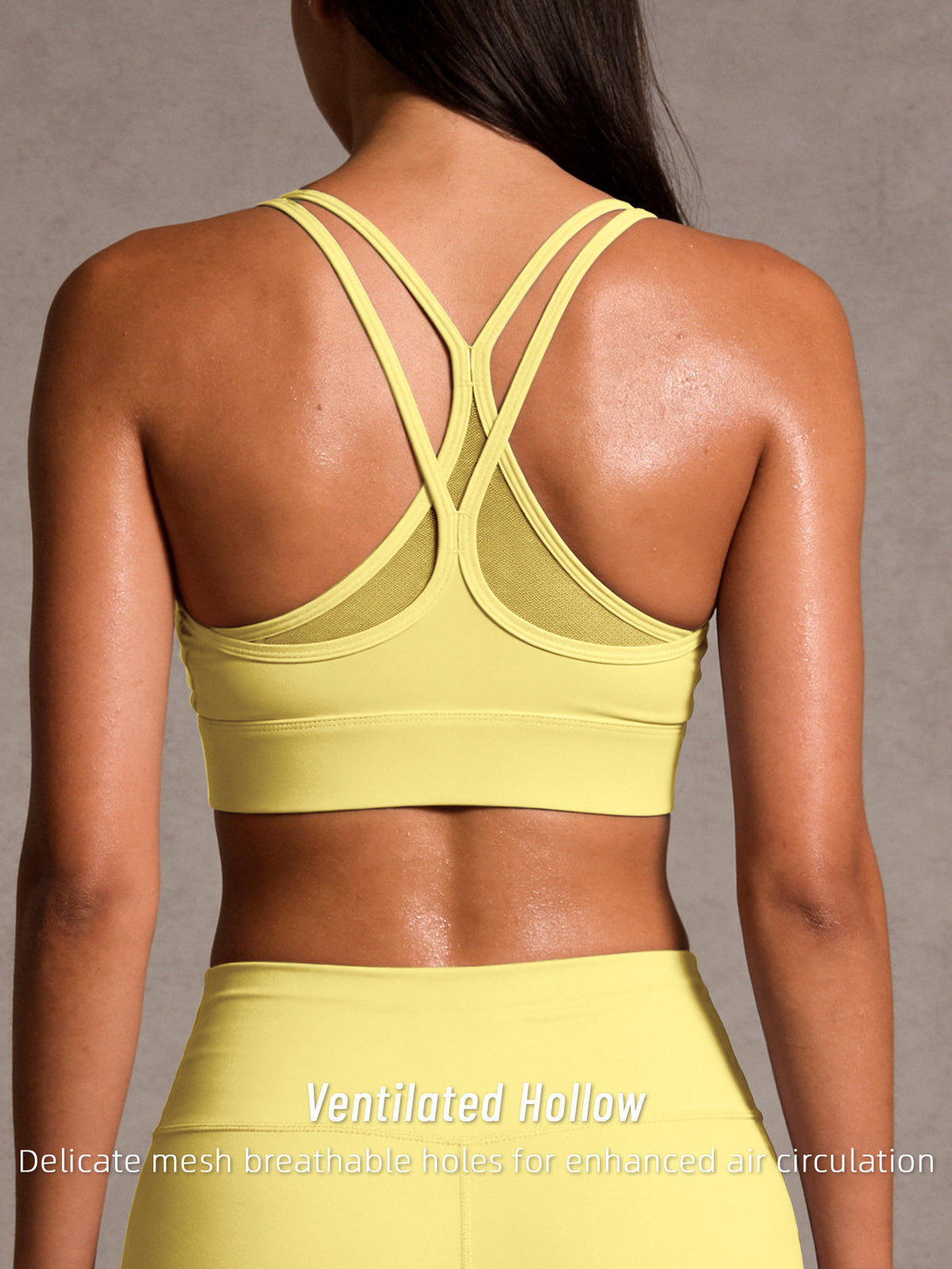 Criss-Cross Back Racer Tank Top - Yellow