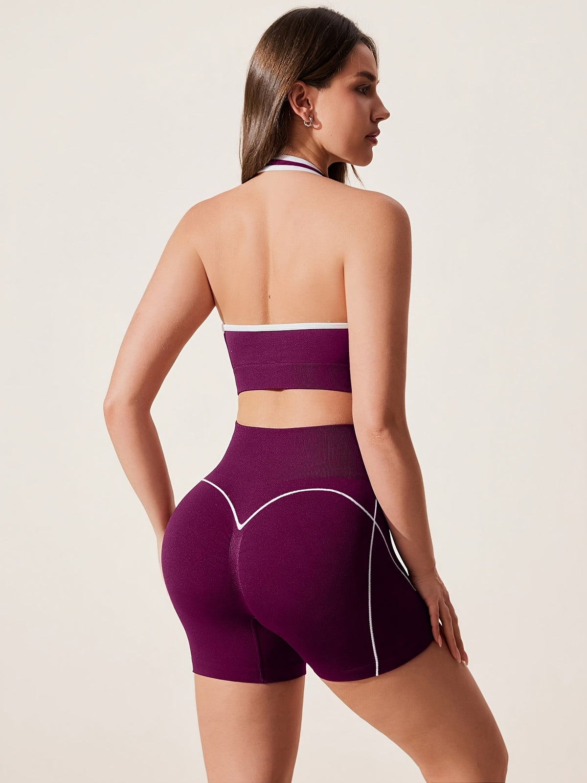 Halter Bra & Shorts Set - Fuchsia