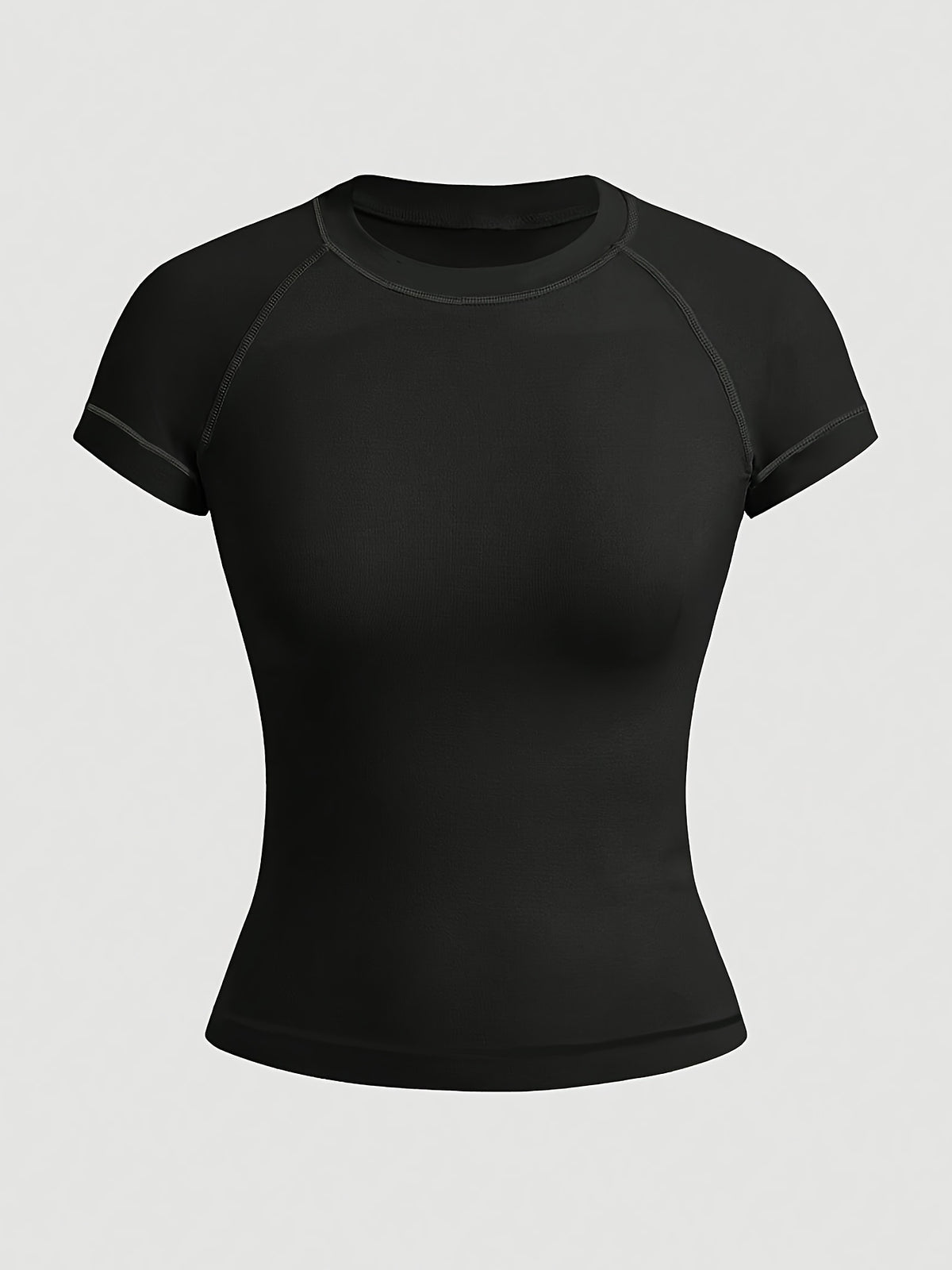 3 Pack Solid Fitted Athletic Tees - Black, White & Light Gray